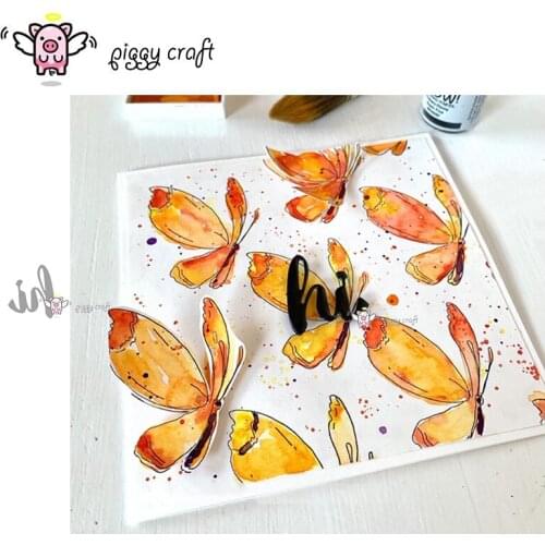 Piggy Craft metal cutting dies cut die mold Hi letter decoration Scrapbook paper craft knife mould blade punch stencils dies