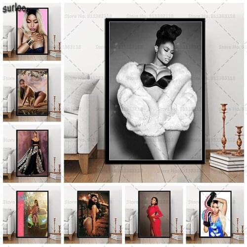 Nicki Minaj Cute Sexy Girl Poster Prints Wall Art Canvas Painting Posters Picture for Living Room Home Decoration
