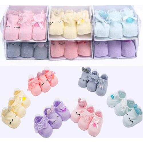 Newborn Baby Socks Lace Flower Anti-Slip Girl Floor Socks Bow toddler Girl Socks Girls Gift Sokken Non-slip Shoes
