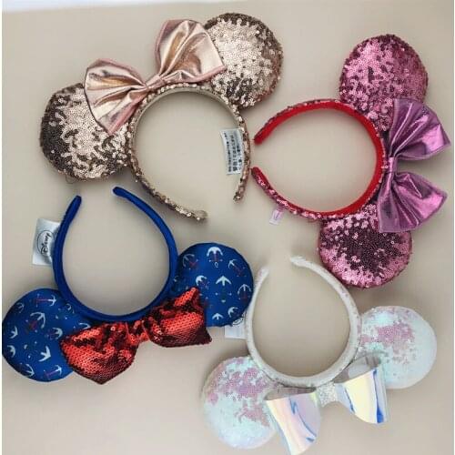 2020 New Disney High Quality Hair Band Park Style Mickey Hair Band Headband Bow Hair Ornament Kid Gift