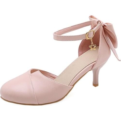 2019 spring and summer new products with stiletto bow hollow sandals 32-43