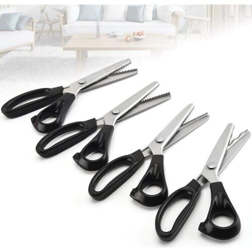 23.5cm Zig Zag Dressmaking Fabric Pinking Sewing Cut Scissor Tailor Tool Textile DENIM Upholstery Shear Scissors Stationery