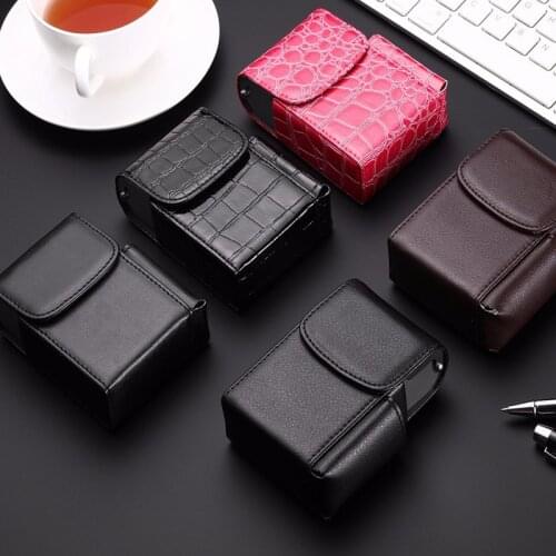 Portable PU Leather Cigarette Case Smoke Holder Storage Box Container Wallet Creative and Best Gift for Father Friend and Lover