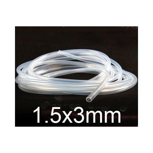 1.5mm ID 3mm OD 1.5X3 Transparent Silicone Rubber Tube Hose Pipe ( food grade ) medical flexible pipe,3 mm capillary tube