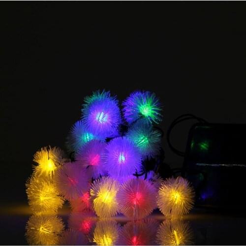 Solar-powered string lights _20led solar string lights fur ball string lights yard decoration Christmas