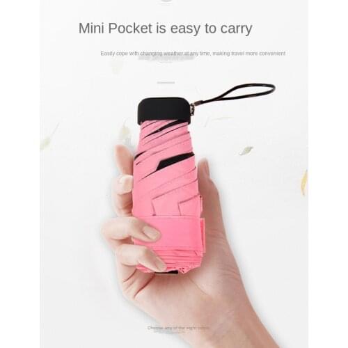 Light Umbrella Umbrella Folding Sun Umbrella Mini Umbrella Creative Ultra-Light 50 Fold Flat Light Pocket Bag Umbrella Ultra