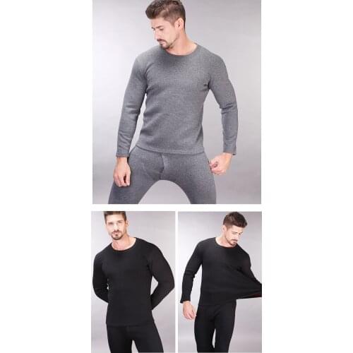Thermal Underwear Undershirt Pants Pajama Thick Men Thermal Underwear Winter Mens V-Neck Warm Long Johns Set