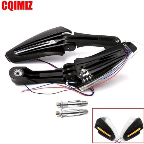 7/8" 22mm Universal Black Motorcycle Handguards Hand Guard Protector With LED Turn Signal Light For ATV Dirt Bike