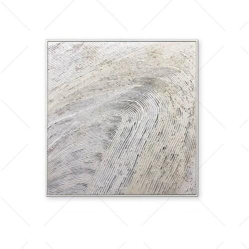 High Quality Gray Fingerprint Abstract Line Dreamlike Shading Method Oil Painting Canvas Handmade Painted Home Decor Artwork