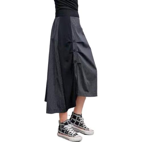 Wide Leg Black Big one size skirt New High Waist Loose Women Trousers skirt Fashion Tide Spring summer 2021 New product listing