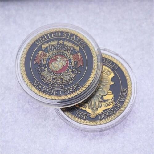 USA Marine Corps Semper Fidelis Release The Dogs of War Military Challenge Coin Token Badge