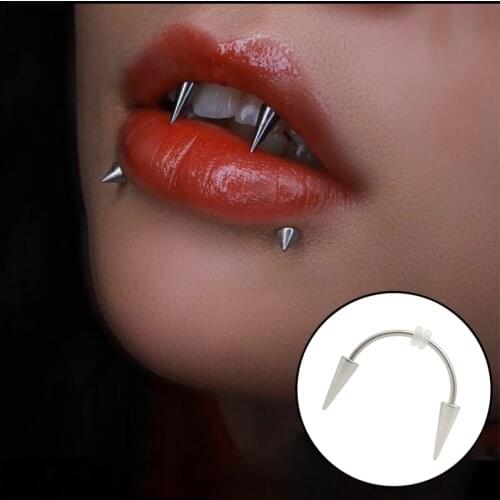 1PC Dracula Nail Surgical Steel Smiley Piercing Jewelry Septum Lip Piercing Body Teeth Decorations Vampire Fangs Zombie