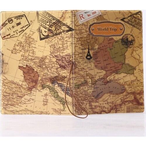 1PCS Map Travel Passport Holder Ticket Document Protector Cover Case Bag Wallet
