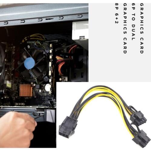 1pcs/Lot 6-pin PCI Express To 2 X PCIe 8 (6+2) Pin Motherboard Graphics Video Card PCI-e GPU VGA Splitter Power Data Cable