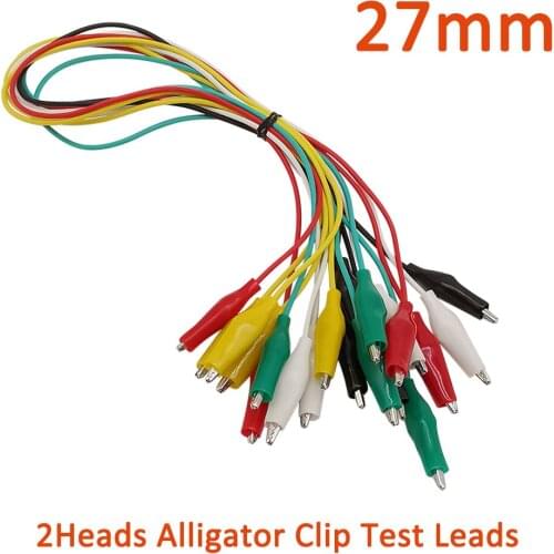 10Pcs 50CM 27mm Alligator Clip Test Leads Double-ended Alligator Clip Jumper Wire Mini Test Clip DIY Crocodile Clip Test Cable