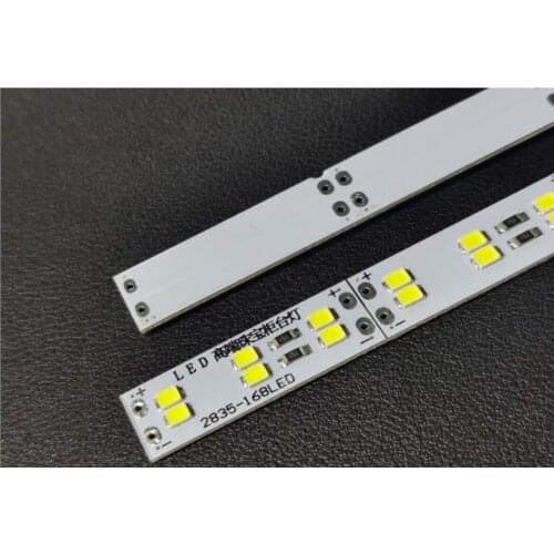 100m 2835 Led Bar Light Double Line Row Hard Rigid LED Strip DC12V 168leds/m Counter Shelf Bar Light Fiberglass Board Material