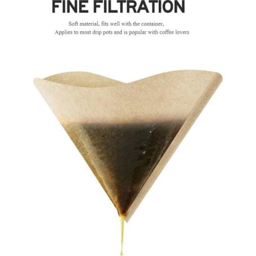100PCS Coffee Filter PaperCount Size4 Disposable Coffer Filters Natural Cone V- Shaped Unbleached Coffee Filter Fit Coffee Dripp