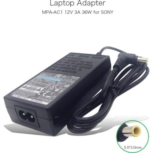 12V 3A 36W Laptop AC Adapter Charger for Sony DRX-500ULX DRX-810UL EVI-D100P EVI-D70P MV-65ST MPA-AC Laptop