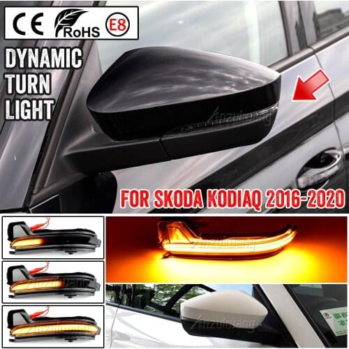 2pcs Dynamic Turn Signal LED Rearview Mirror Indicator Blinker Repeater Light For SKODA KAROQ 2017-2020