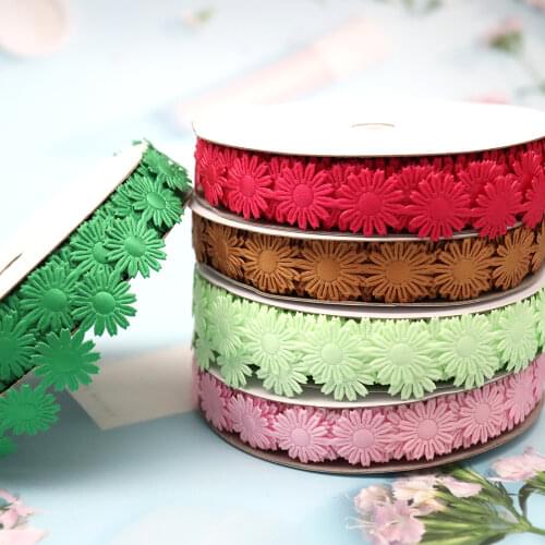 5Yards Daisy Ribbon Flower Floret Lace For Garment Sewing Fabric Lace Trimmings Wedding Birthday Home Decor DIY Craft Materials