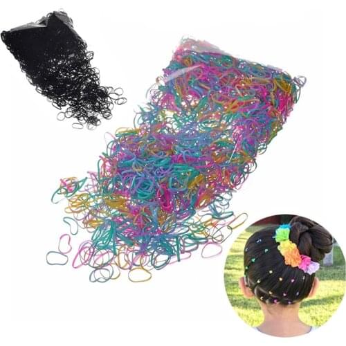 2000pcs/set Disposable Mini Small Clear Rubber Hair Elastic Braids Plaits Braiding Band for Children