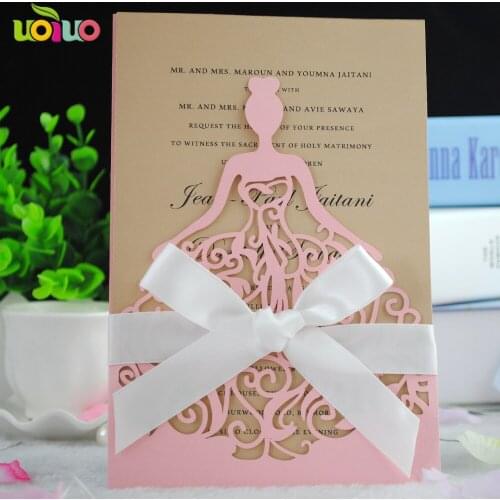 2018 hot sell girl birthday party decoration indian invitation card with envelop