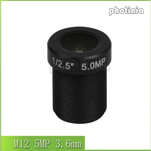 5Megapixel M12 Fixed 1/2.5 inch 3.6mm 110 Wide Angle CCTV Lens For HD 1080P/4MP/5MP AHD Camera IP Camera