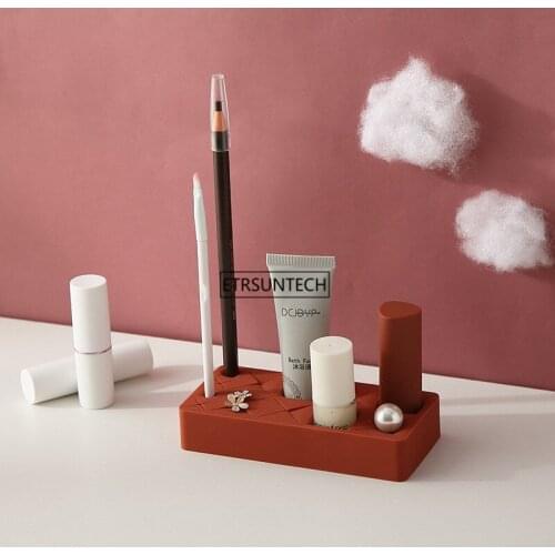 50pcs Silicone Lipstick Rack Cosmetic Storage Box Makeup Storage Case Lipstick Organizer Makeup Brush Holder For Desktop