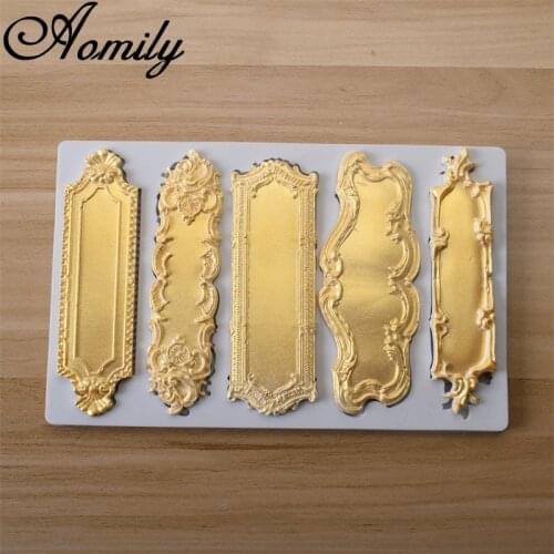 Aomily European Border Retro Relief Silicone Cake Chocolate Mold Wedding Cake Decorating Fondant Sugarcraft Soap Baking Tools