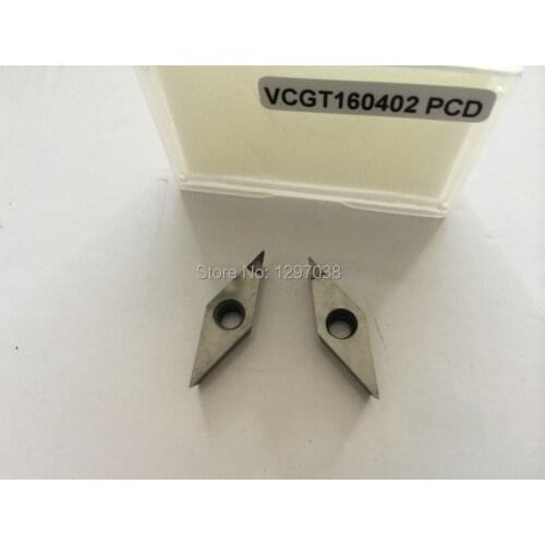 Free shipping 2PCS PCD Inserts VCGT160402 PCD Suitable For Lathe Tools
