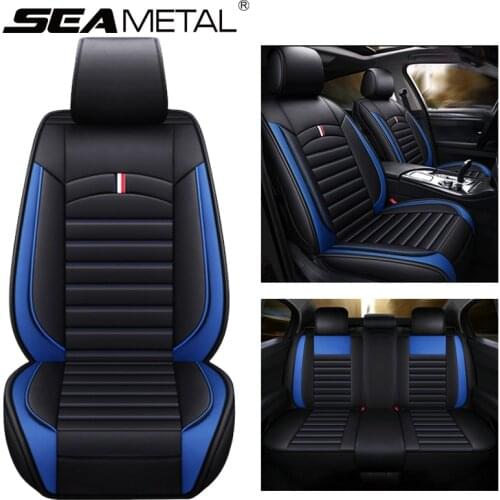 Car Seat Covers Premium Leather Cushion Adjustable Sport Chair Protector Covers Universal Fit for 5 Seats for Most Car Sedan SUV