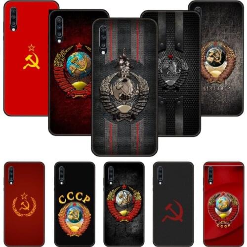 Phone Case For Samsung Galaxy A 50 51 71 70 7 5 10 20 30 40 41 21 S E Black Cover Waterproof Trend Back Soviet Union USSR Flag