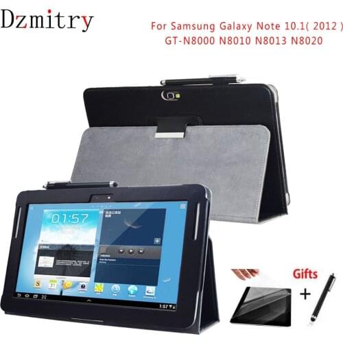 PU Leather Stand Case For Samsung Galaxy Note 10.1(2012)GT-N8000 N8010 N8013 N8020 Tablet protective Cover+Film+Stylus Pen