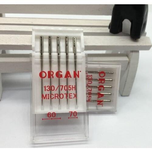 Organ Needle Domestic Sewing Machine Parts Microtex Sewing Needles 70/10 ESpecially Good For Microfabrics Silk etc (1pack=5pcs)