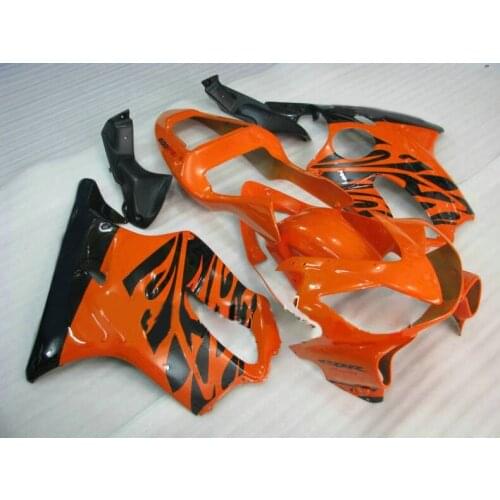 Km Injection Motorcycle Fairing kit for CBR600 F4I 01 02 03 CBR600F4I 2001 2002 2003 F4I CBR600 Hot Orange Black Fairings set