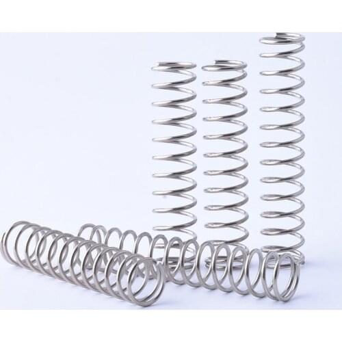 Stainless Steel Compression Spring Wire Dia 0.5mm OD 10mm Pressure Spring Length 5mm - 50mm