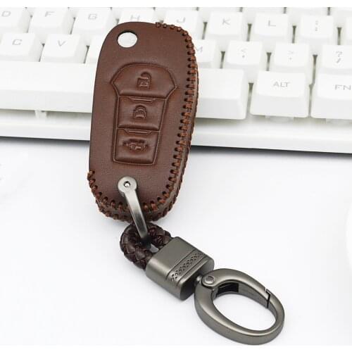 Leather Car Key Cover Case For Ford Fusion Mondeo KA Fiesta Everest Kuga Escort Ecosport Escape Mustang Explorer Edge F-150 2015