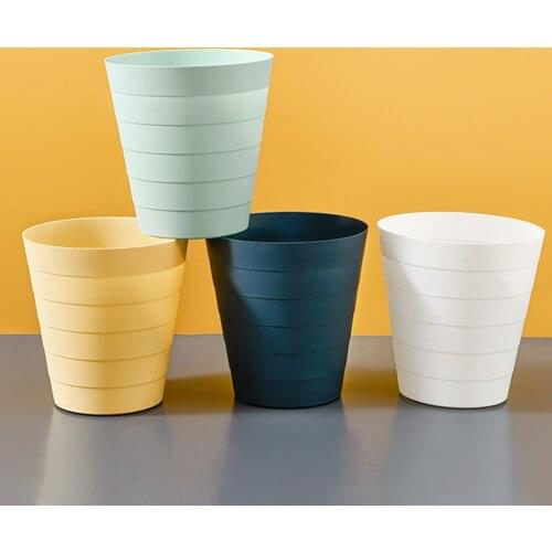 Trash Can Paper Waste Garbage Room Round Plastic Small Trash Can Wastebasket 9L Garbage Container Bin For Home Kitchen Office
