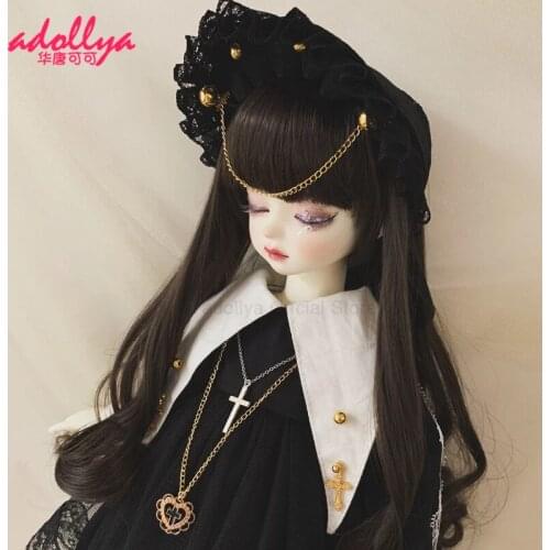 Adollya Doll Accessories Black Princess Dress Kawaii Lolita Skirt Clothes for Doll Dress Suitable for 1/3 1/4 1/6 BJD Doll