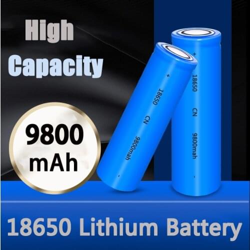 18650 Li-ion Battery 3.7V High Capacity 9800mAh AA Rechargeable Batteries Lifepo4 Charger for LED Headlamp Flashlight Hiking