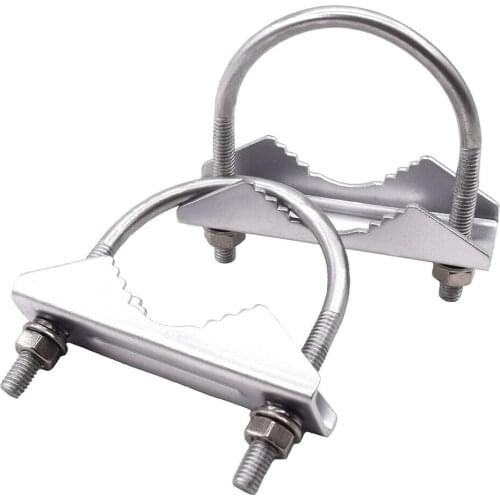 2pcs TV CB Ham Antenna Mast Outdoor glass fiber antenna V-Bolts U-Bolt Clamp Support Bracket antenna bracket