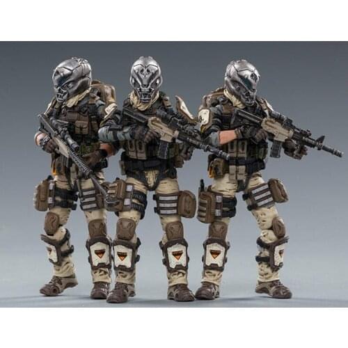 Spot 1/18 scale military action figure desert skeleton field three-person collectible toy model