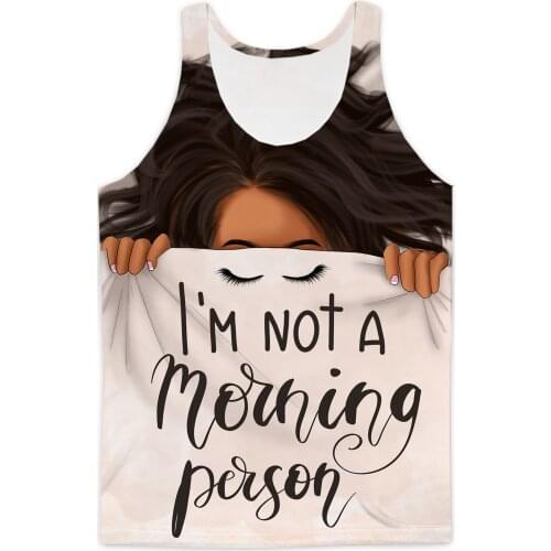 REAL American SIZE I'm Not A Morning Person Sublimation Print Tank Top