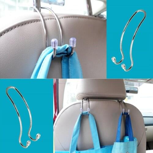 Multi-functional Metal Auto Car Seat Headrest Hanger Bag Hook Holder for Bag Purse Cloth Grocery Storage Auto Fastener Clip