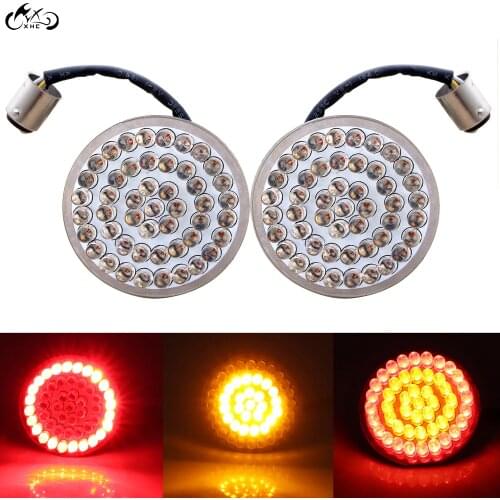 Motorcycle Bullet 1157 LED Brake Turn Signal Tail Light Bulb For Harley Dyna Tri Street Glide FLHX Softail Sportster 883 1200