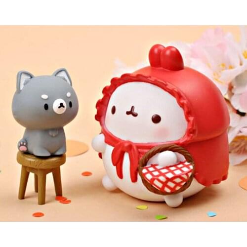 Molang Rabbit Cartoon Handmade Potato Rabbit Blind Box Moe Wave Rabbit Lovely Girl Heart Decorations for Home Kawaii Accessories