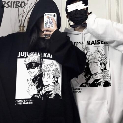 Harajuku Anime Mens Hoodies Jujutsu Kaisen Yuji Itadori Cartoon Print HipHop Unisex Hoody Male Sweatshirt Streetwear Casual Top