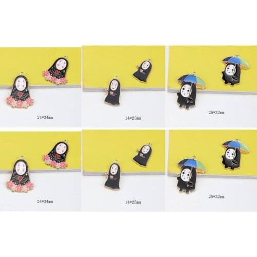 New 30 pcs cartoon Spirited Away Kaonashi No Metal Charms Jewelry DIY Making Pendants M-56