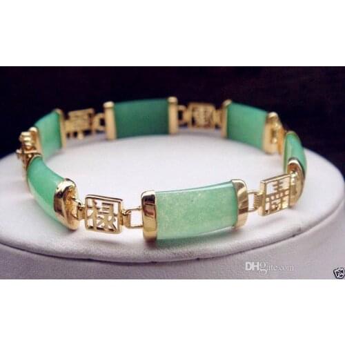 New AAA Natural Light Green Jadeite GP Fortune Luck stone Bracelet>>> women jewerly Free shipping