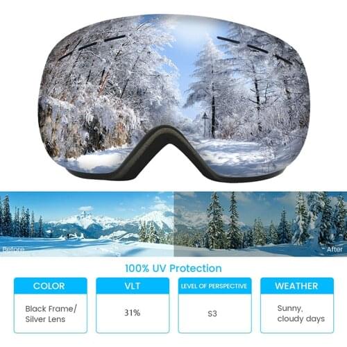 Ski Goggles Magnetic Double Layers Anti-fog Big Ski Mask Glasses Men Women Outdoor Sport UV400 Protection Skiing Goggles
